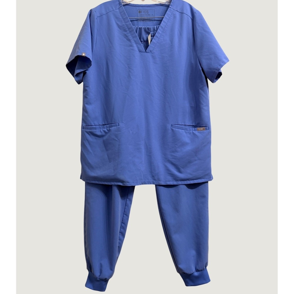 Figs Scrub Set Uman Jogger Pant + CasmaTop Women XL/Tall Ceil Blue